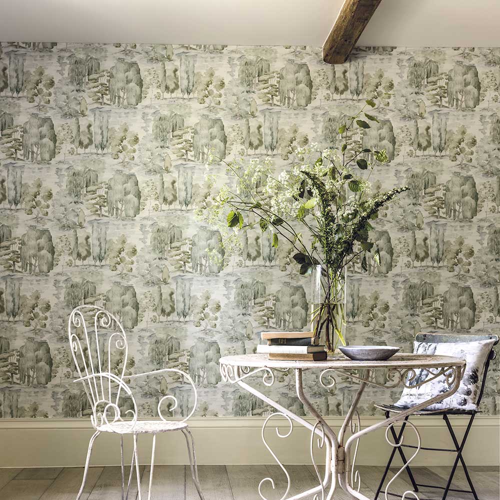 Waterperry Wallpaper - Willow and Olive - by Sanderson