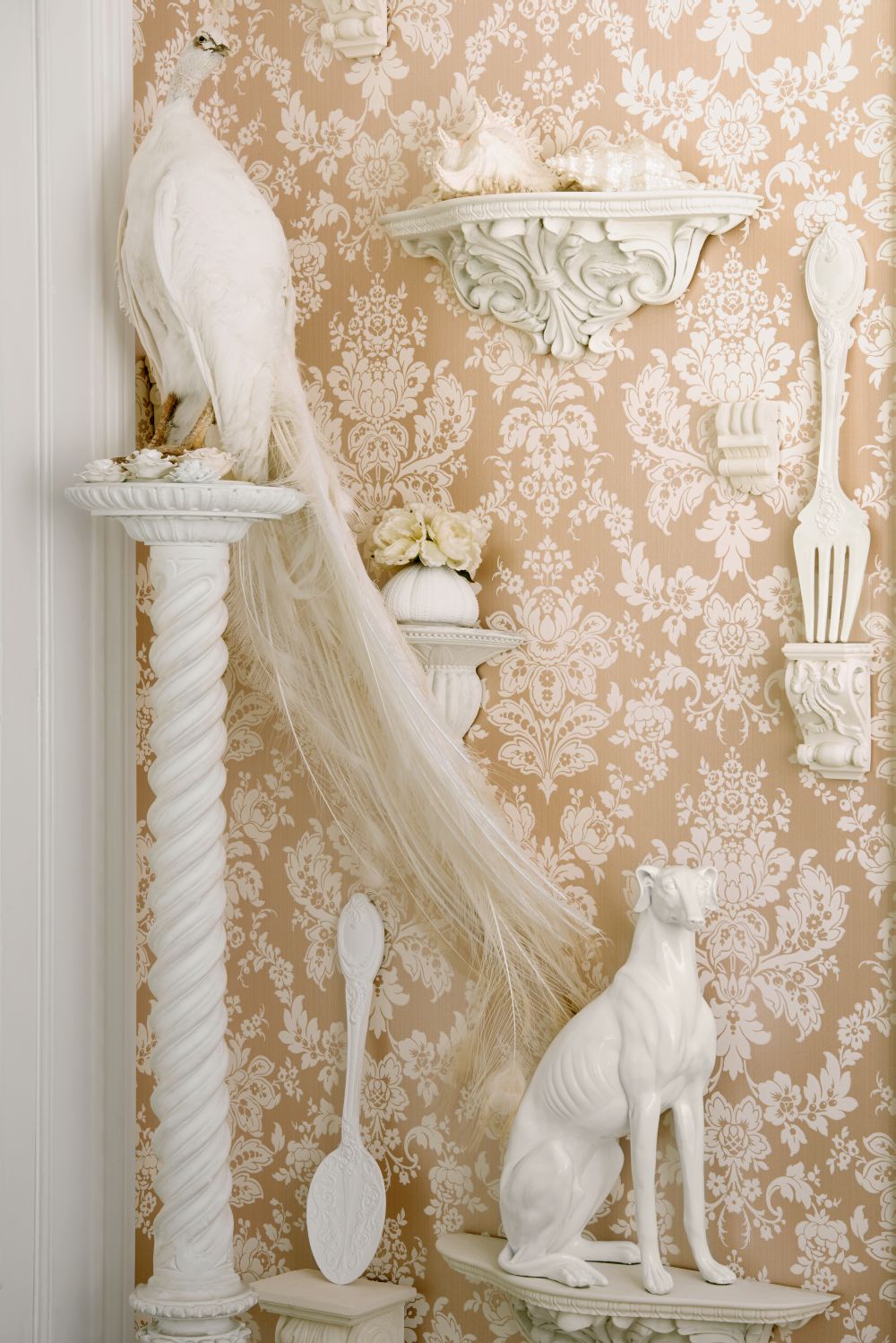 Giselle Wallpaper - Shell Pink - by Cole & Son