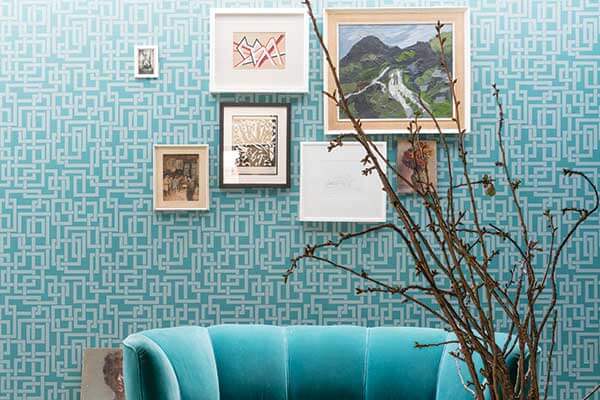 Enigma Wallpaper - Teal - by Farrow & Ball