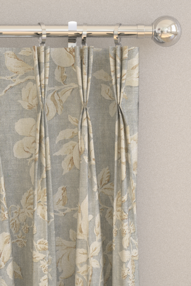 Magnolia & Pomegranate Curtains - Grey Blue / Parchment - by Sanderson. Click for more details and a description.