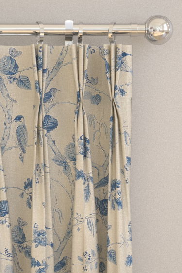 Woodland Chorus Curtains - Indigo / Linen - by Sanderson. Click for more details and a description.