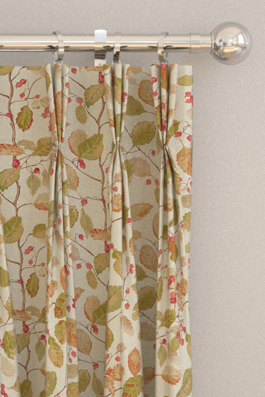Woodland Berries Curtains - Rosehip / Moss - by Sanderson. Click for more details and a description.