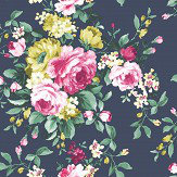 Emeline Wallpaper - Indigo - by Clarke & Clarke. Click for more details and a description.