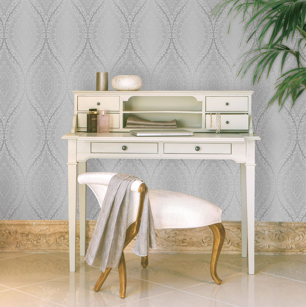 Kismet Wallpaper - Silver - by Albany