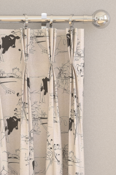 Countryside Toile 01 Curtains - Black / White - by Belynda Sharples. Click for more details and a description.