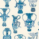 Papier peint Khulu Vases - Bleu et blanc - Cole & Son. Cliquez pour en savoir plus et lire la description.