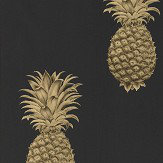 Papier peint Pineapple Royale - Graphite / or - Sanderson. Cliquez pour en savoir plus et lire la description.