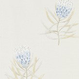Protea Flower Wallpaper - China Blue / Canvas - by Sanderson. Click for more details and a description.