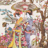 Japanese Garden Wallpaper - Ochre / Mustard / Rose - by Osborne & Little. Click for more details and a description.