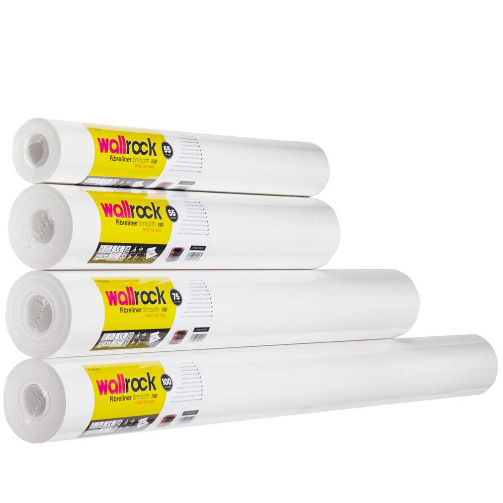 Wallrock Fibreliner Smooth 55 Single Lining Paper - Paintable White - by Wallrock