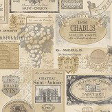 French Labels Wallpaper - Cream - by Galerie. Click for more details and a description.