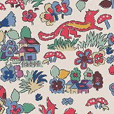 Mid Century Countryside Fox Wallpaper - White - by The Vintage Collection. Click for more details and a description.