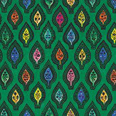 Mid Century Gold Leaf Wallpaper - Green - by The Vintage Collection. Click for more details and a description.