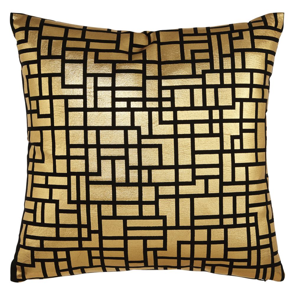 Satoni Black and Gold Cushion - Black / Gold - by Arthouse
