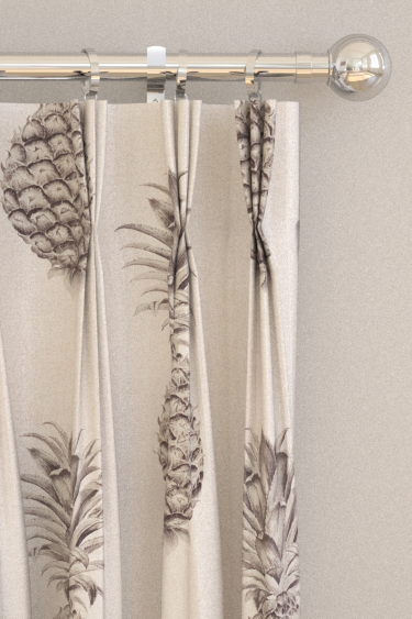 Pineapple Royale Curtains - Graphite / Linen - by Sanderson. Click for more details and a description.