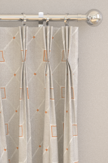 Baroque Trellis Curtains - Russet / Linen - by Sanderson. Click for more details and a description.