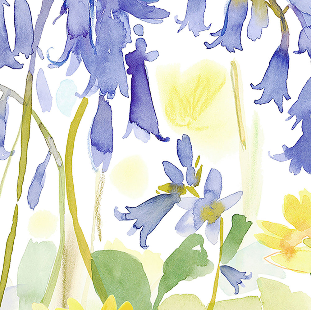 Bluebell Woods set of 3 x 3m panels Mural - Blue / Yellow - by bluebellgray