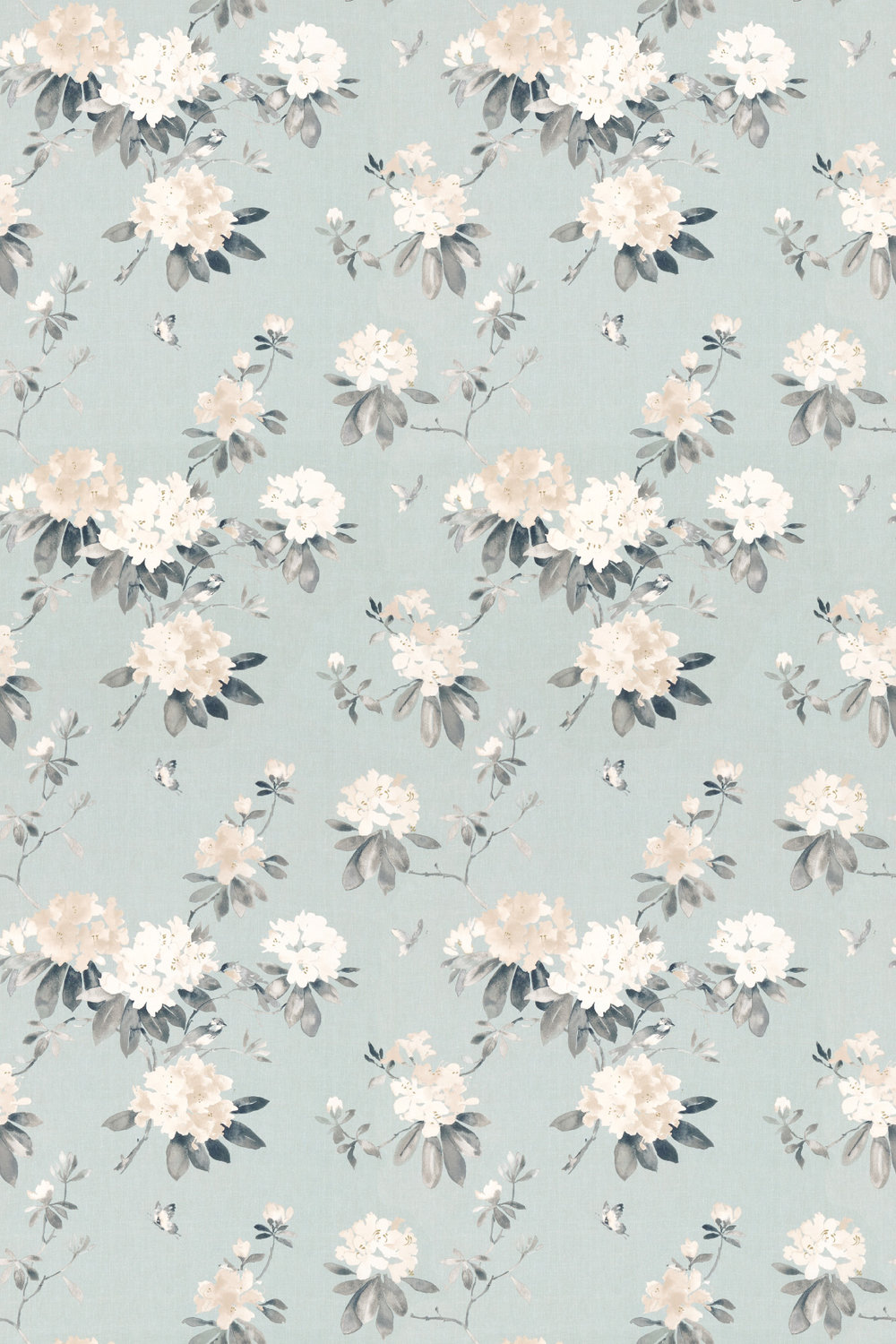Rhodera Fabric - Aqua - by Sanderson