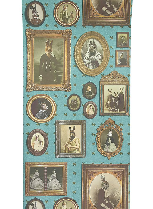 Rabbit rabbit rabbit Wallpaper - Blue - by Graduate Collection