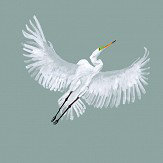 Egrets Wallpaper - Topaz - by Petronella Hall. Click for more details and a description.