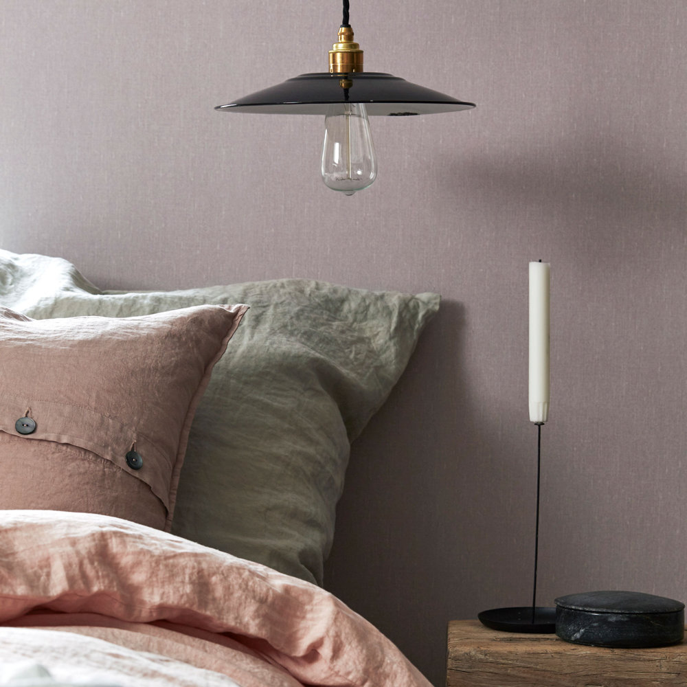 Linen Plain Wallpaper - Lavender Blush - by Boråstapeter