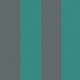 Glastonbury Stripe Wallpaper - Teal & Charcoal - by Cole & Son. Click for more details and a description.