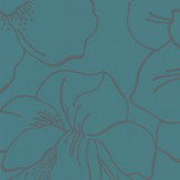 Helleborus Wallpaper - Deep Teal - by Farrow & Ball. Click for more details and a description.