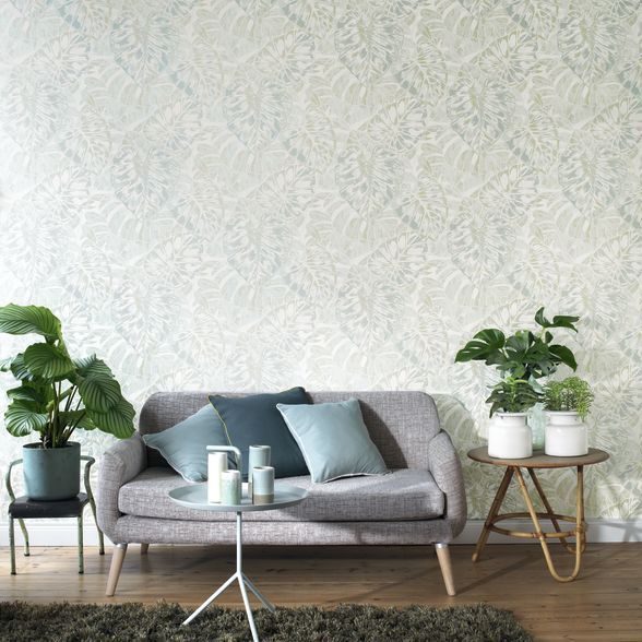 Leaves Wallpaper - Almond - by Casadeco