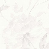 Grande Fleur Wallpaper - White and Grey - by Casadeco. Click for more details and a description.
