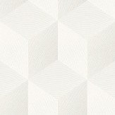Hexagon Wallpaper - White and Silver - by Casadeco. Click for more details and a description.