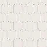 Geometric stripe Wallpaper - Silver and White - by Casadeco. Click for more details and a description.