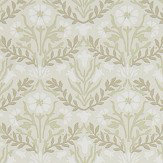 Bellflower Wallpaper - Manilla / Olive - by Morris. Click for more details and a description.