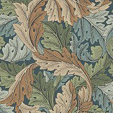 Acanthus Wallpaper - Slate / Thyme - by Morris. Click for more details and a description.
