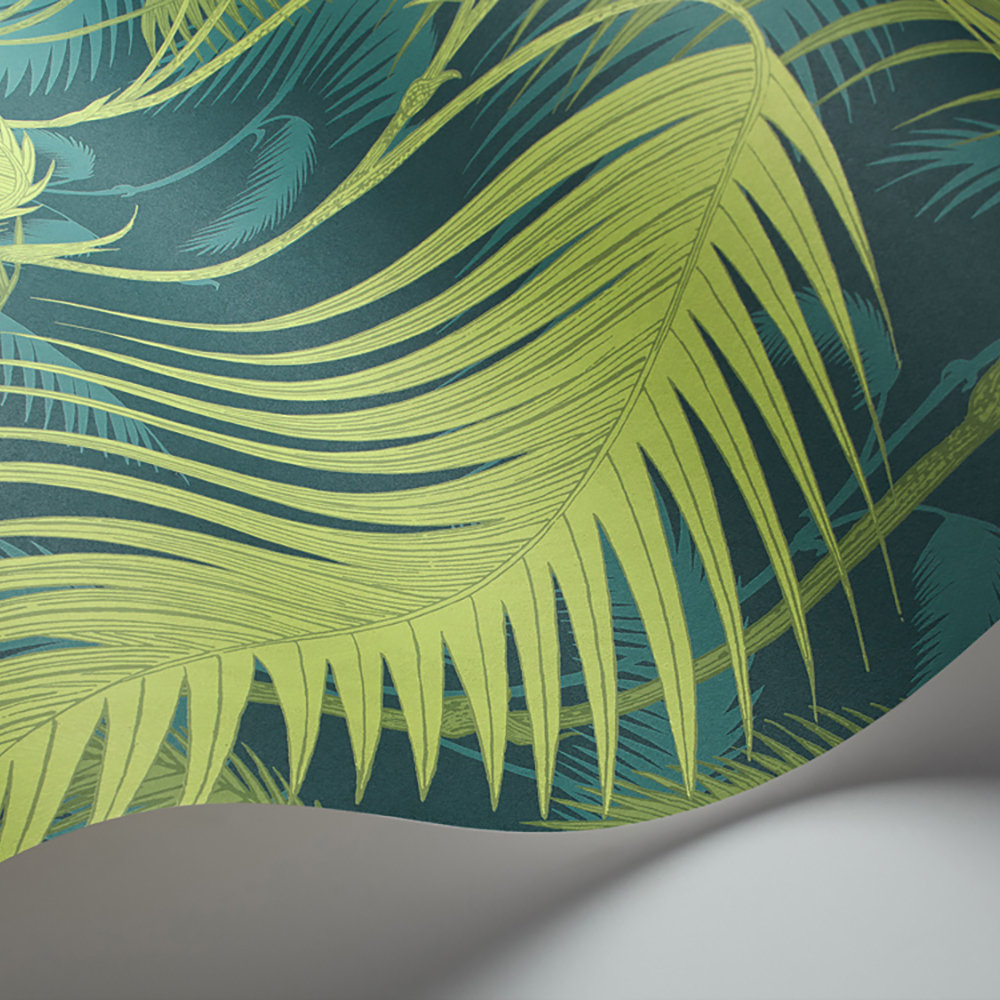 Palm Jungle Wallpaper - Petrol and Lime - by Cole & Son