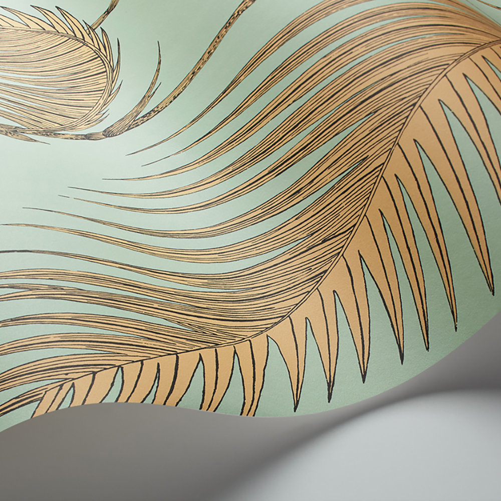 Palm Leaves Wallpaper - Mint and Sand - by Cole & Son