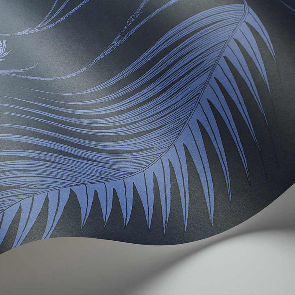 Palm Leaves Wallpaper - Ink and Violet - by Cole & Son