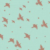 Star-ling Wallpaper - Pale Verdigris and Copper - by Mini Moderns. Click for more details and a description.