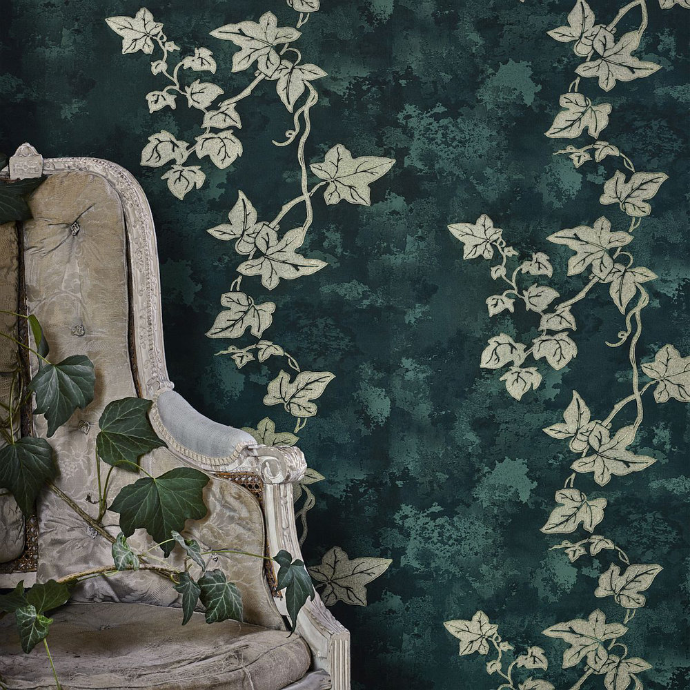 Ivy Wallpaper - Deep Green - by Barneby Gates