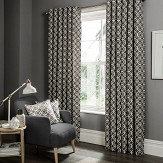 Castello eyelet Curtains Ready Made Curtains - Charcoal - by Studio G. Click for more details and a description.
