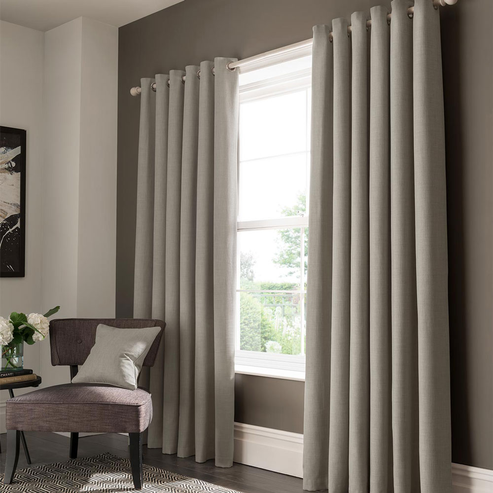Elba Eyelet Curtains Ready Made Curtains - Feather - by Studio G