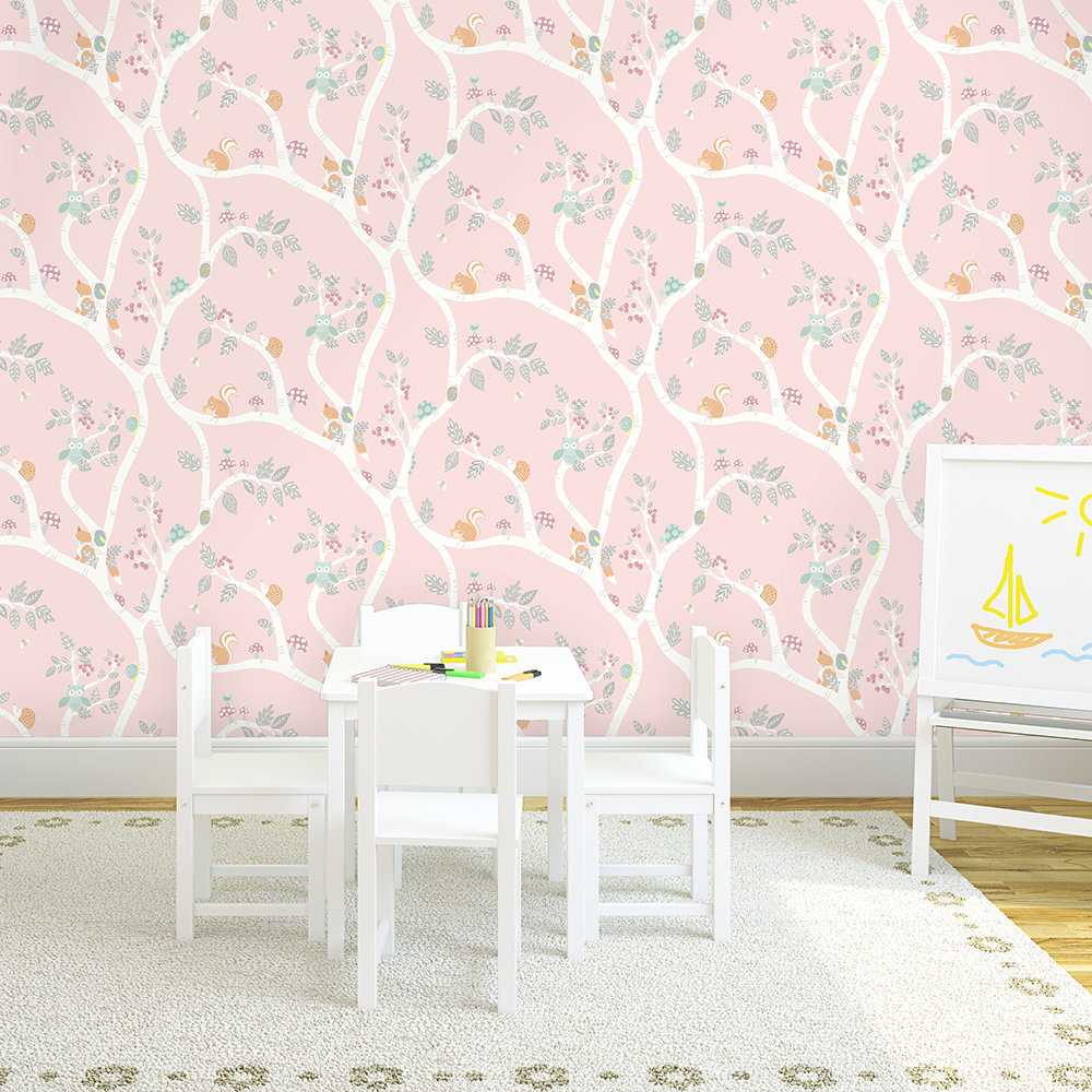 Woodland Adventure Wallpaper - Pink - by Albany