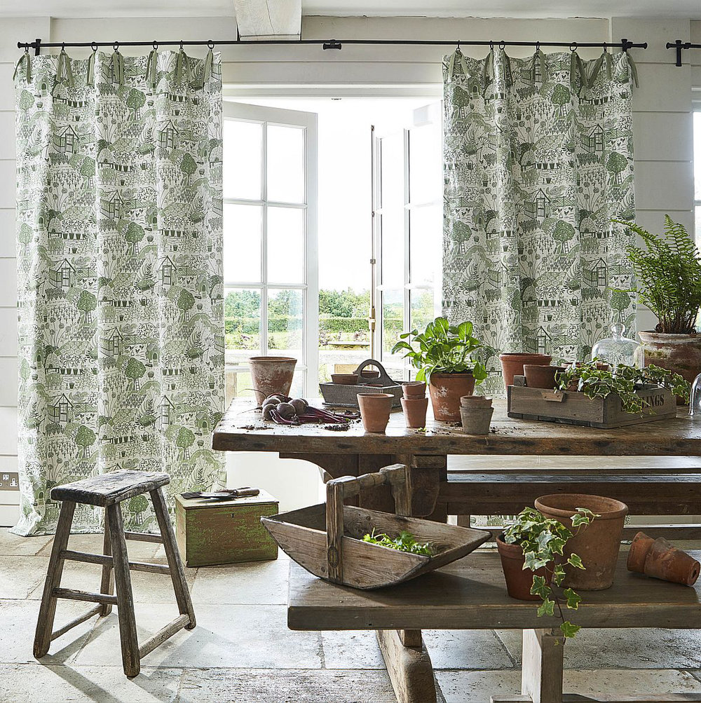 The Allotment Fabric - Fennel - by Sanderson