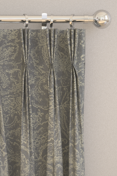 Courtney Damask Curtains By Sanderson, Gray And Cream Curtains