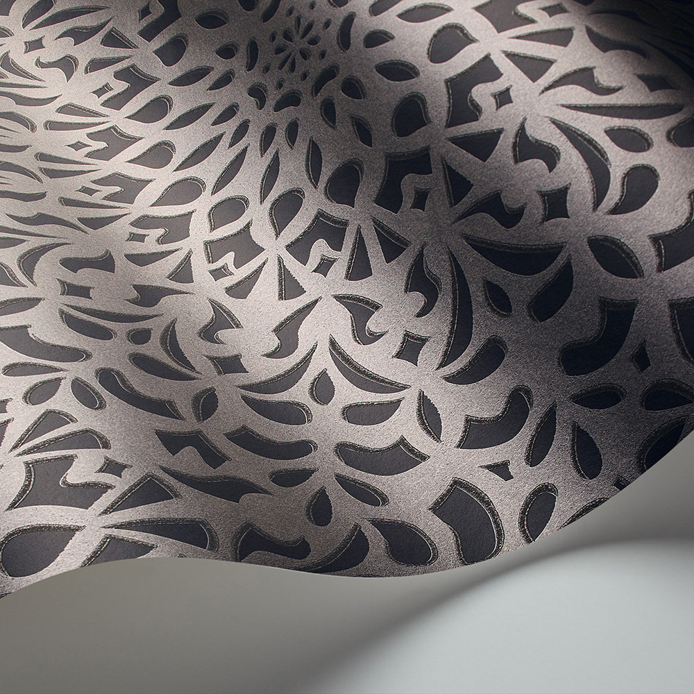 Medina Wallpaper - Pewter / Charcoal - by Cole & Son