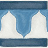 Frise Zellige Border - Bleu porcelaine / blanc - Cole & Son. Cliquez pour en savoir plus et lire la description.