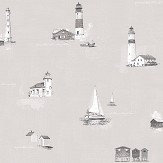 Lighthouse Wallpaper - Greige - by Galerie. Click for more details and a description.