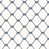 Nautical Knot Wallpaper - White / Navy - by Galerie. Click for more details and a description.