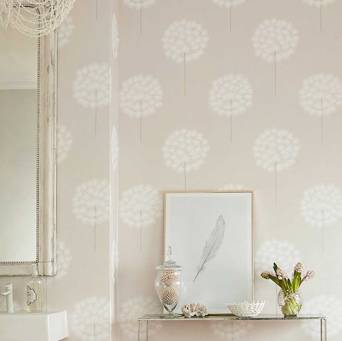 Amity Wallpaper - Rose Gold/Pearl - by Harlequin