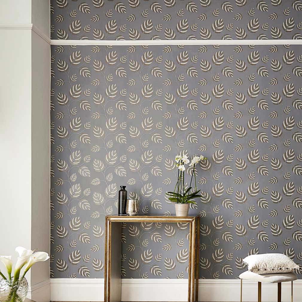 Marbelle Wallpaper - French Grey/Brass - by Harlequin