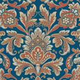 Foglavik Wallpaper - Navy / Red - by Boråstapeter. Click for more details and a description.